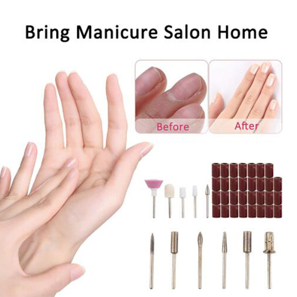 1 Set Elektrisk nagelborrpenna Manikyr hine Portable Gold
