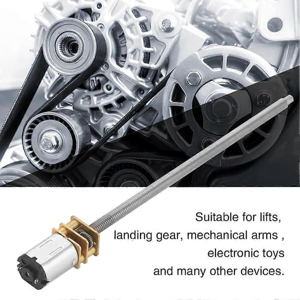 DC 6/12V N20 Gearkasse Reduktionsmotor med lang udgangsaksel M4 x 100mm (6V 30RPM)