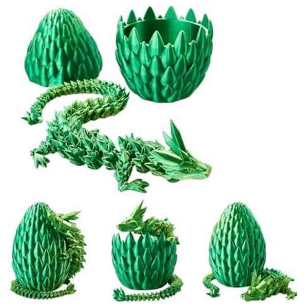 Drageegg, påskeegg, 12-tommers drageleke, drageegg med drage inni, 3D-printet drage, rød