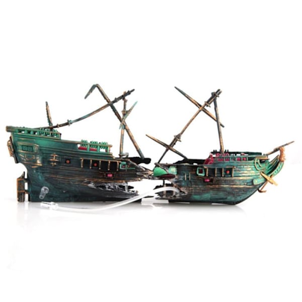 Stor Akvarium Dekoration Båd Akvarium Skib Fisketank Dekor Green