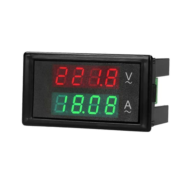 AC 80-300V 100A Digital Voltmeter Amperemeter Ampere Tester Måler Grøn Rød LED Amp Dual Display AC Pa