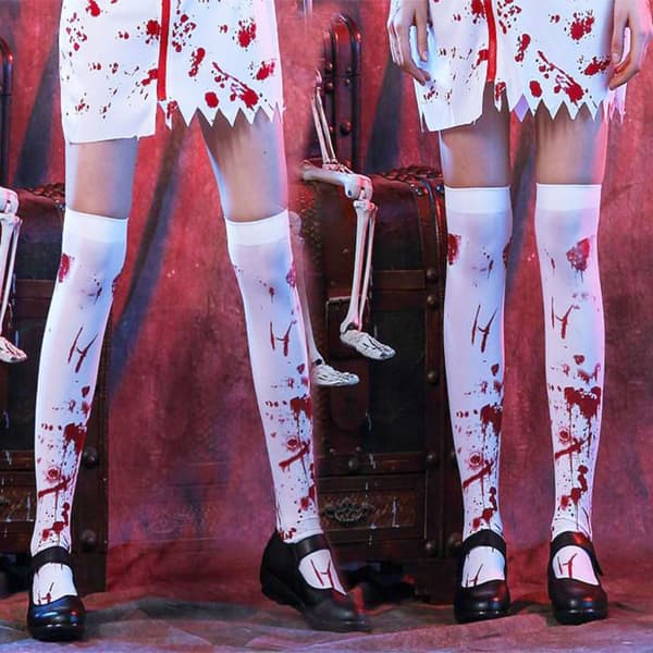 1 par Halloween Blood Socks Lårstrømper 5