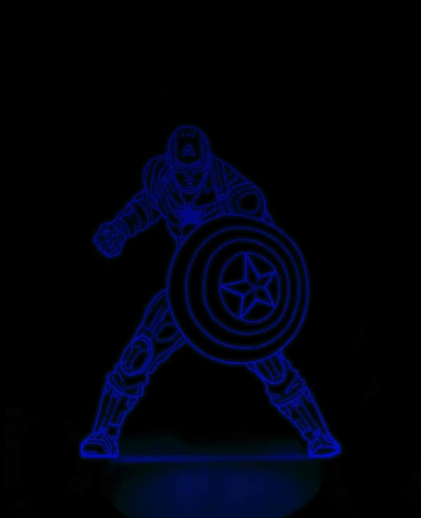 Captain America 3D natlampe