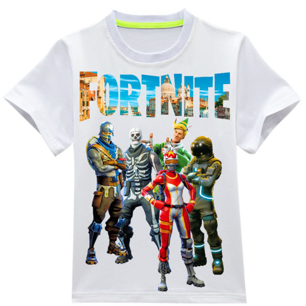 Barn T-shirts Fortnite Game Characters Tecknad T- print Topp   cm white 140