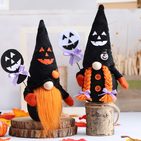 Förtjusande plysch Gnome Doll För Halloween Gåva och Samling Mjuk stoppad leksak för barn Heminredning Male