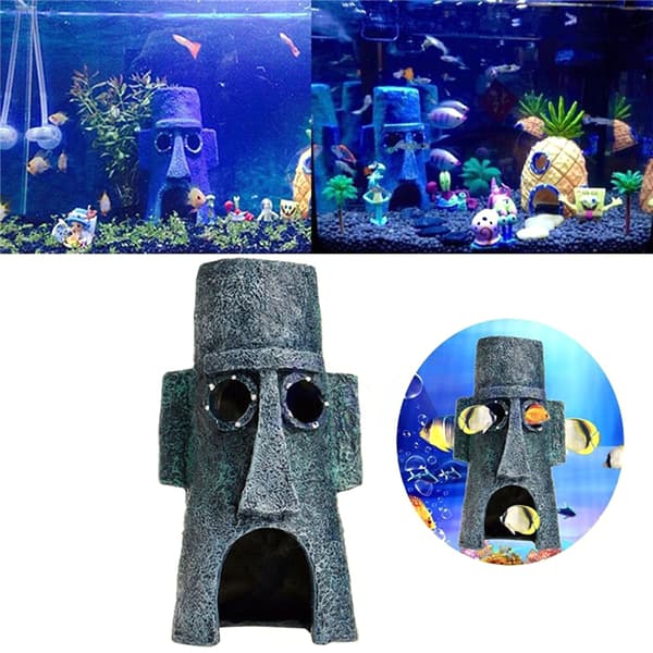 Mini Svampe Figur Bob Legetøj Akvarium Fisketank Ornamenter A1