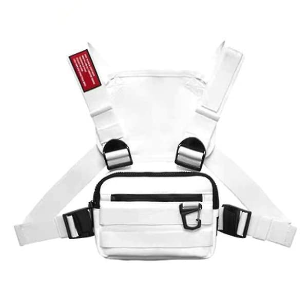 Chest Rig Bag, Hip Hop multifunktionell sele Chest Pack White
