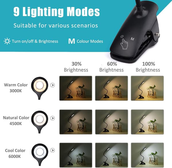 3W oppladbar trådløs LED-bordlampe, 28 lysdioder, Touch Bed Lamp m