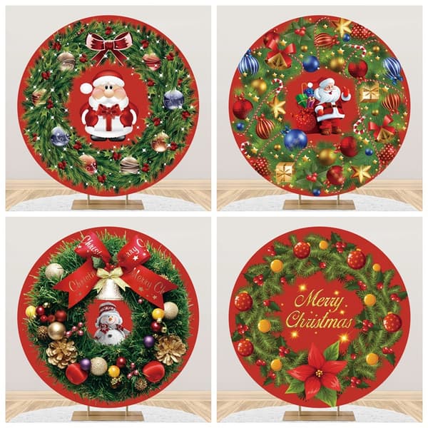 100 cm Julfotografi Bakgrund Pine Santa Claus Presentbox Ro