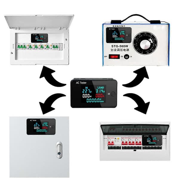 KWS-AC305 Wattmeter Strømmåler Dobbelt Voltmeter AC 0-500V Spænding 0-50KW Strømanalysatorer