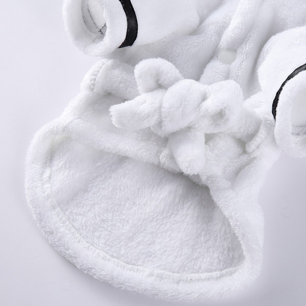 Vintermjuk flanell förtjockad pyjamas med huva Snabbtorkande och superabsorberande hundbadhandduk Mjuk nattkläder för husdjur Vit