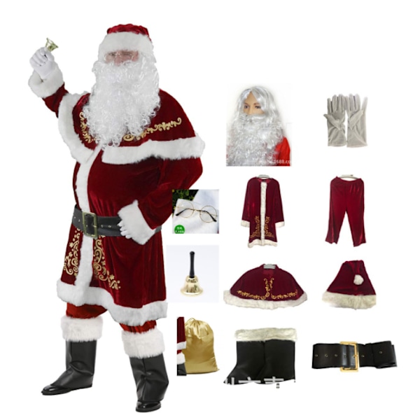 Jultomtekostym för män 12st julset Set jultomte