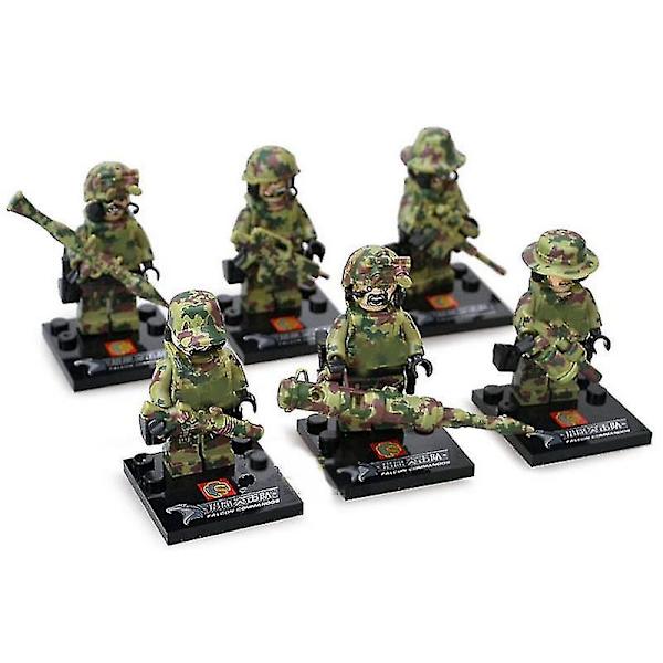 6st Falcon Commando Minifigure Militär monteringsleksak