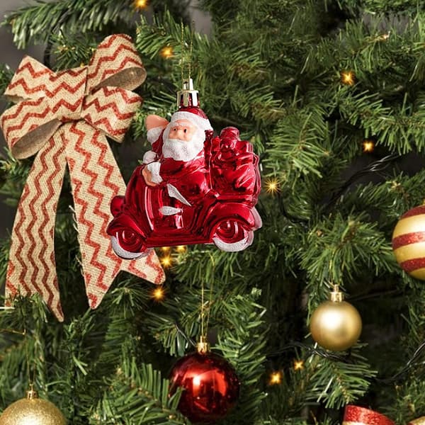 2 julgranskulor i plast Julgransdekor jul Santa Riding/2