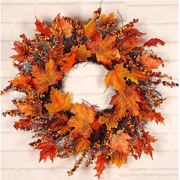 Halloween höst höst krans lönn bär Thanksgiving ytterdörr inomhus utomhus krans dekoration