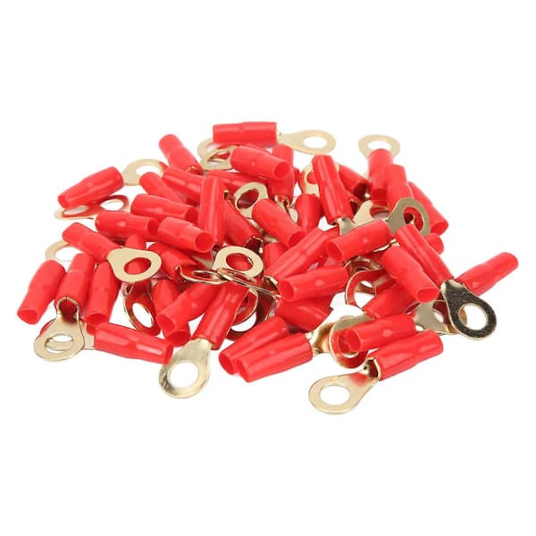 50 stk messingkabelsko ringterminaler koblinger ledninger med varmekrymp rund 8 gauge