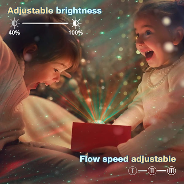 LED Stjernehimmel-projektor, 3 i 1 Aurora Galaxy-projektor med Hvid
