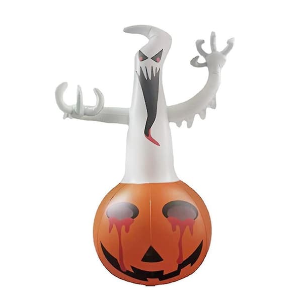 Halloween Uppblåsbar Ghost Pumpkin med LED-ljus Utomhus Halloween Dekor