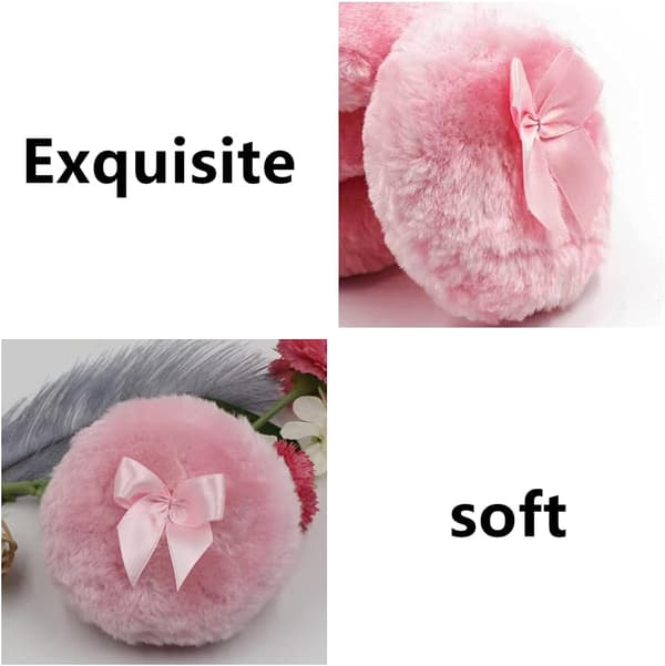 Fluffy Plush Powder Puff, Myk Ansiktspudder Puff Sløyfe