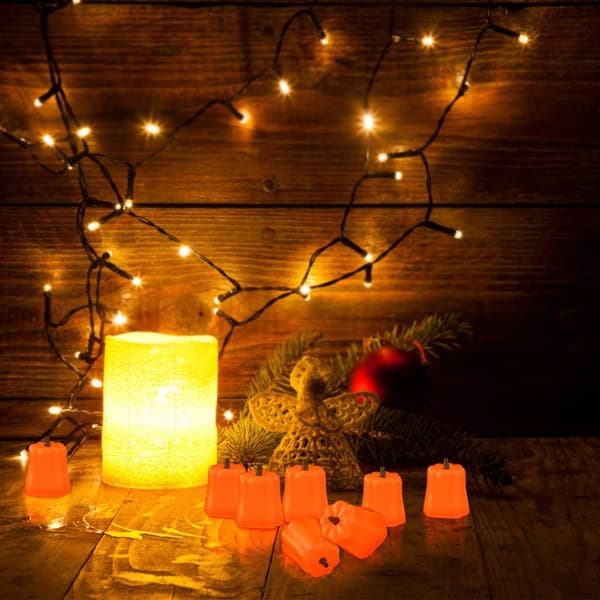 LED pumpa värmeljus, orange höga ljus (12st, orange)
