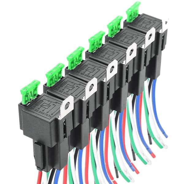 6 stk. 5-benet SPST bil elektrisk relæ 12V 30A bil sikringsrelæ afbryder ledningsnet biltilbehør