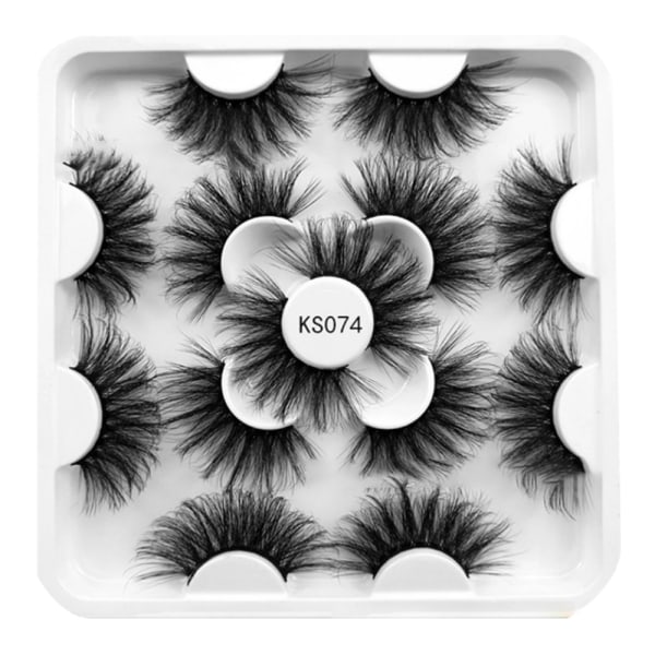 7 par 25 mm øjenvipper Faux løse øjenvipper Wispy Extension Ks074 7pair