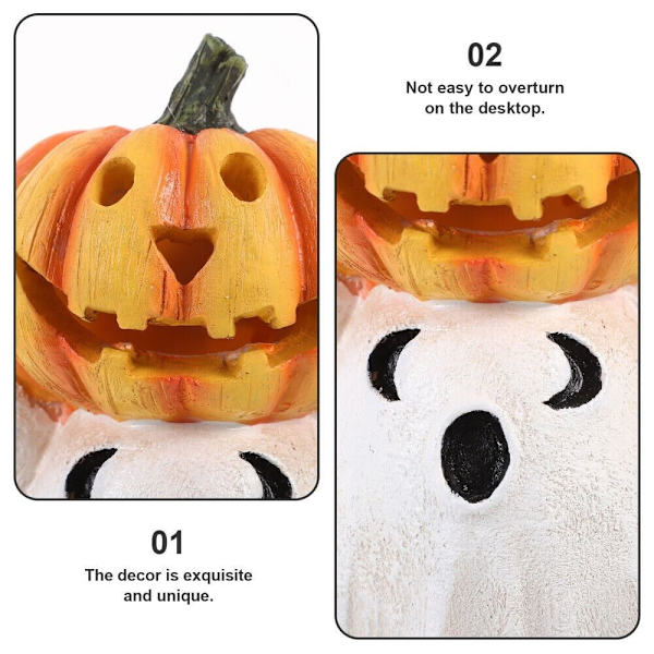 Halloween spøgelse græskar harpiks ornament spøgelse holder græskar