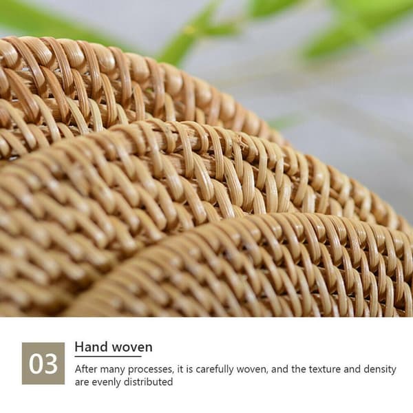 1/2/3/5 Rattan Placemat för Creative Thicken Khaki Leaf Shaped Light Brown 20x2cm 1Set