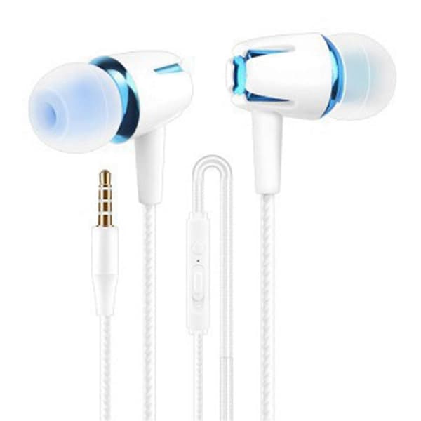 Universal Støjreducerende 1,2 m Stereo Kablet In-ear Høretelefon med Mikrofon til Mobiltelefon