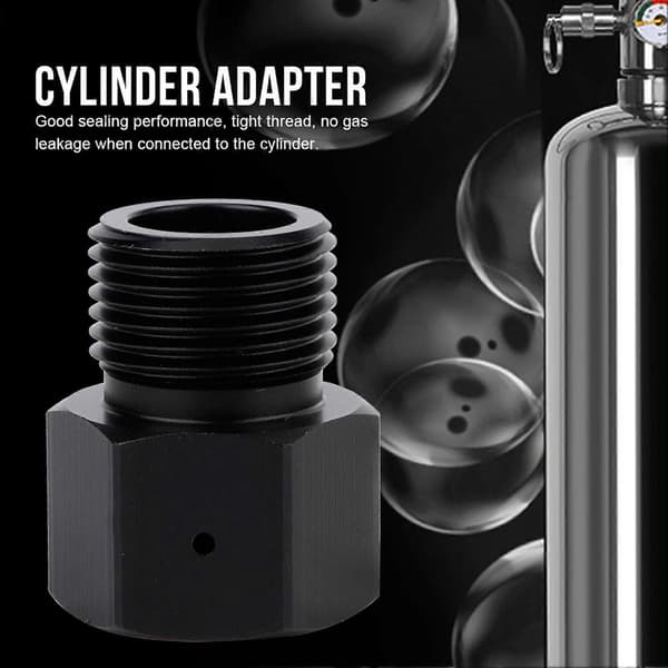 Sodaflaskeadapteromformer svart for W21.8 akvarium brygge ølfat CO2-tankregulator