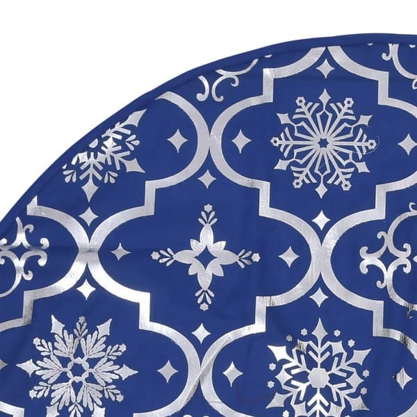 vidaXL Julgranskrage lyxig med blå strumpa 90 cm tyg blue
