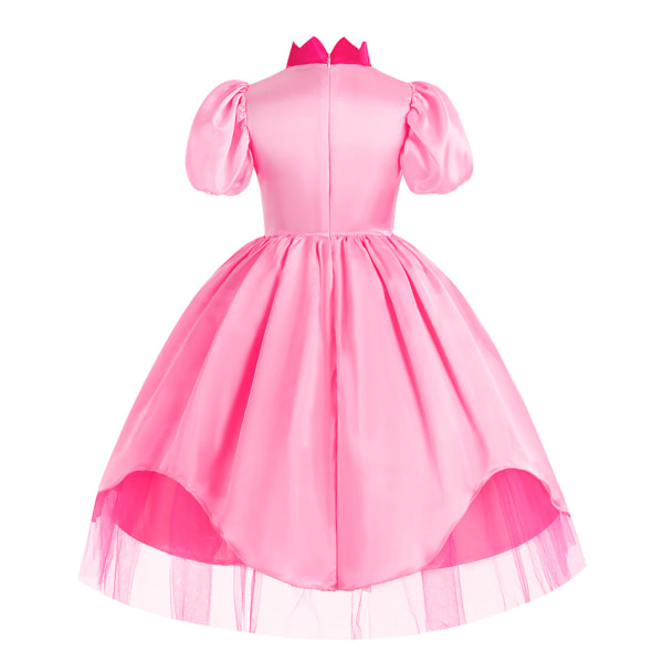 Barn Peach Princess Dress Mario Luigi Rosa Klänning Cosplay Girls Halloween Kostymer Biki2 100cm