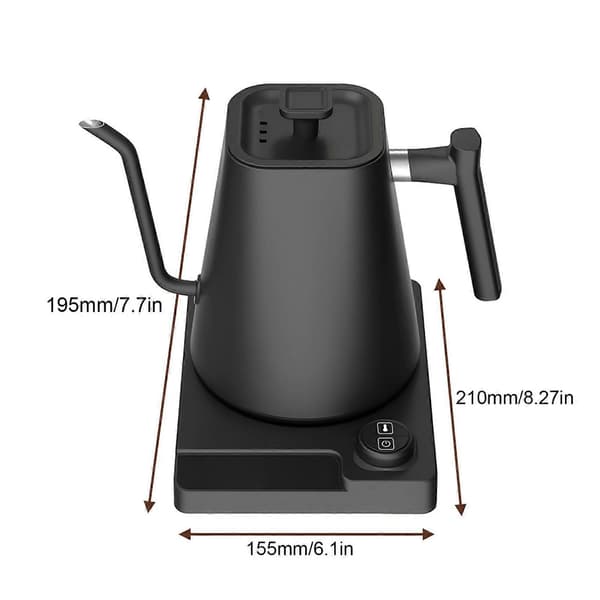 Elkedel 1200W 1-24 timers timer Håndbrygget kaffe Svanenhals elkedel til hjemmekontor