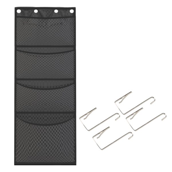 Oppbevaringsnett for kosedyr, dukker, oppbevaring, display, leker, organizer, stor kapasitet, 4 lag, leker, oppbevaringsveske, holder Black