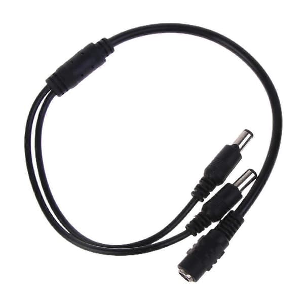 1 hona till 2 hane 5,5 mm x 2,1 mm DC-strömkabel Y-splitteradapterkablar