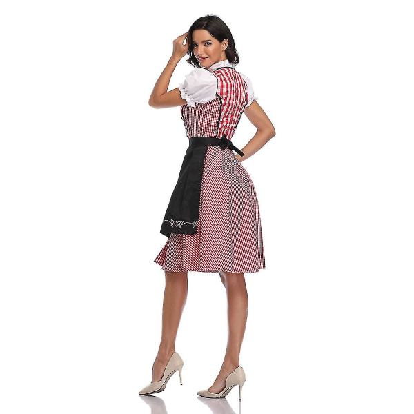 Kvinnors Oktoberfest Beer Maid Costume Bavarian Traditional Dirndl Dress Black S