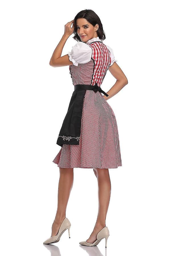 Oktoberfest Ølpige Kostume Bayersk Traditionel Dirndl Kjole W til Kvinder Black S