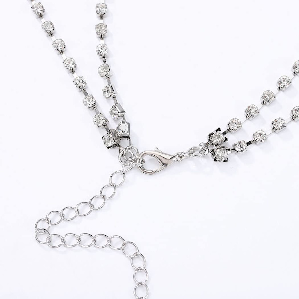 Rhinestone Body Chain Glitter Crystal BH Chain Silver