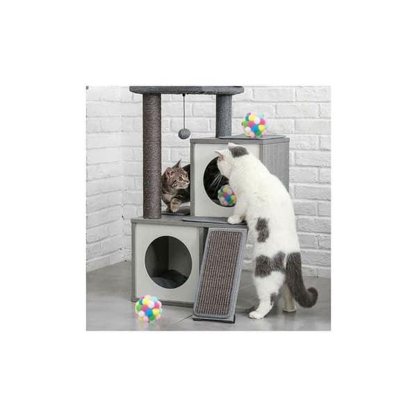 Cat Ball with Bell 3-pack Mjuk Cat Pom Pom Ball Interactive Toy LYLM
