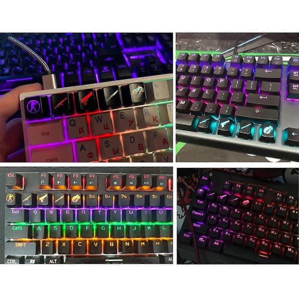 5 taster mekanisk tastatur erstatningstilbehør ABS tastehetter for Cherry MX