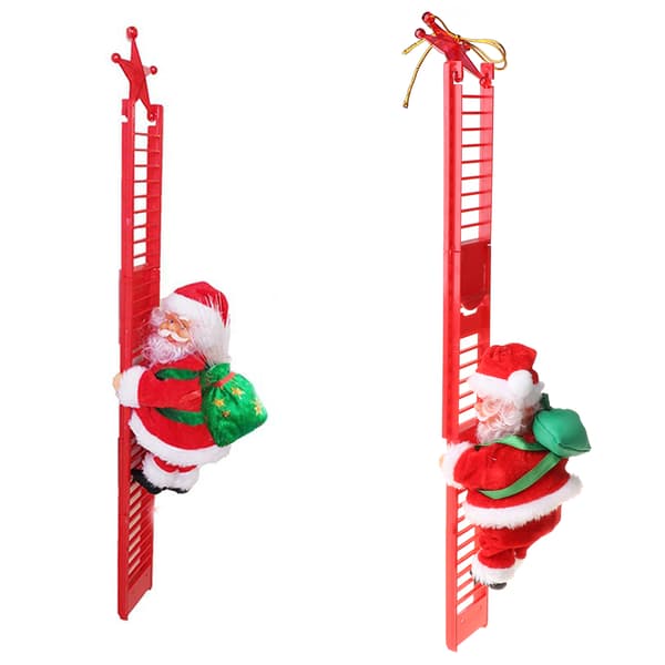 Elektrisk jultomte för docka med väska klätterstege Xmas Party Deco null - A