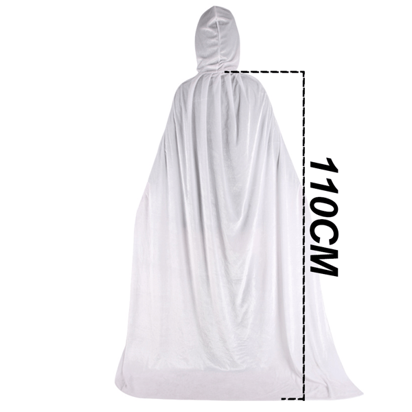 Unisex dräkt med huva i hel längd White 110cm