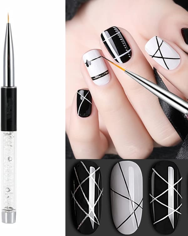 Nail Art Penslar Set, 4 st Professionell Nail Art målarpensel