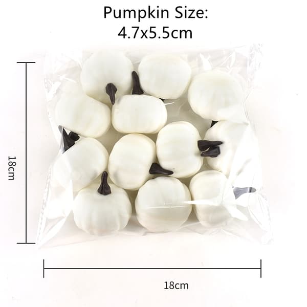 12st Mini konstgjord Halloween-pumpa-dekor Festdekoration white