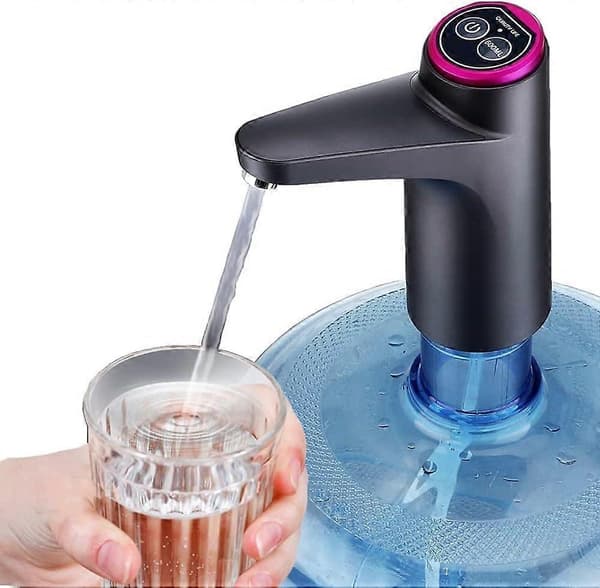 Vattenflaskpump, Smart elektrisk pump Bärbar vattendispenserpump Smart touch elektrisk vattenpump för hem och kontor med USB-elladdning (Svart