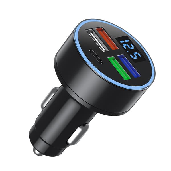 Digital Display Billaddare 4USB 66WPD Laddare Hurtiglader A
