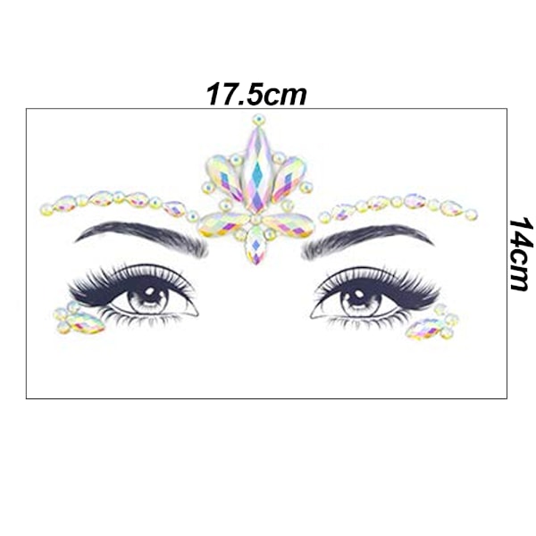 Face Gems, 1 bit strass Face Stickers, Självhäftande ansikte style 4