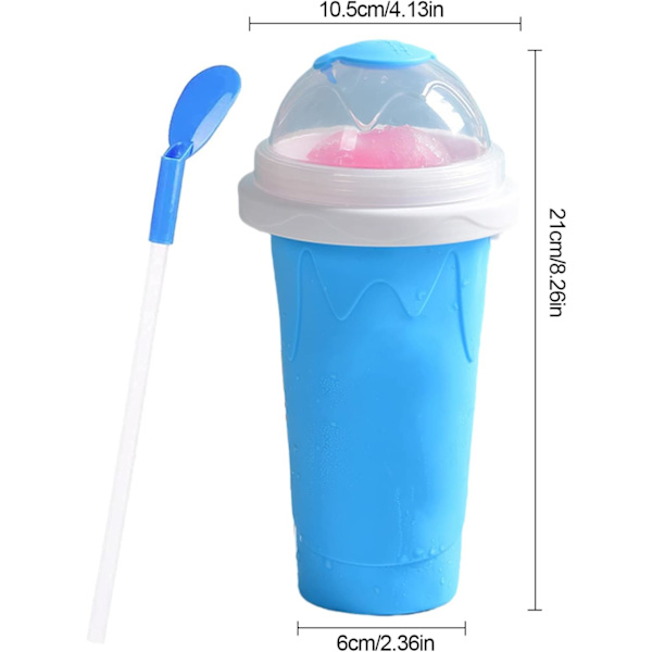 Knåda Frys Smoothie Cup Summer Slush Cup (blå) Blå med lock