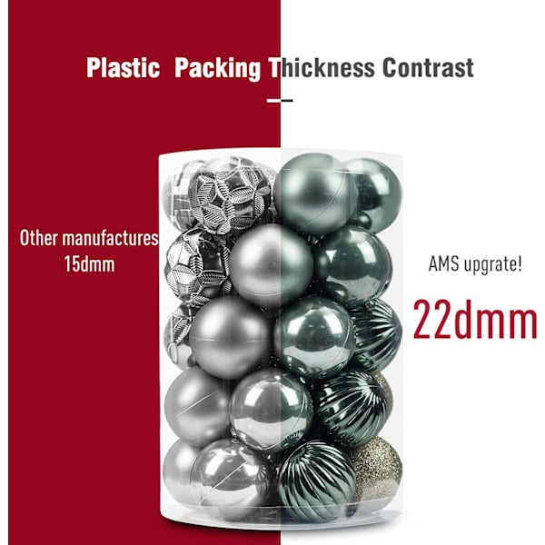 1,57'/40 mm 34kt julkula Mini-prydnader Festdekorationer Splittersäker