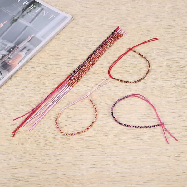9 stk Armbånd Wire Braid Håndlaget Etnisk Flerfarget # 4